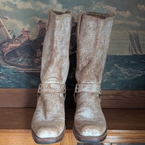 Frye Crackle Harness Boots